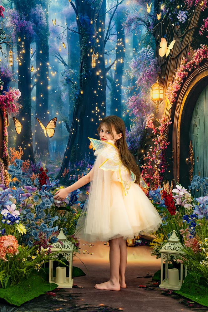 Kate Spring Fairy Fantasy Forest Lanterns Backdrop Designed by Emetselch - Image 7