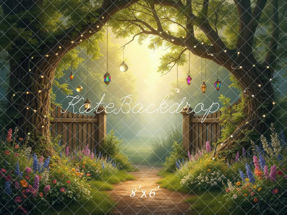 Kate Fairy Fantasy Garden Gate Backdrop Designed by Laura Bybee - Image 3