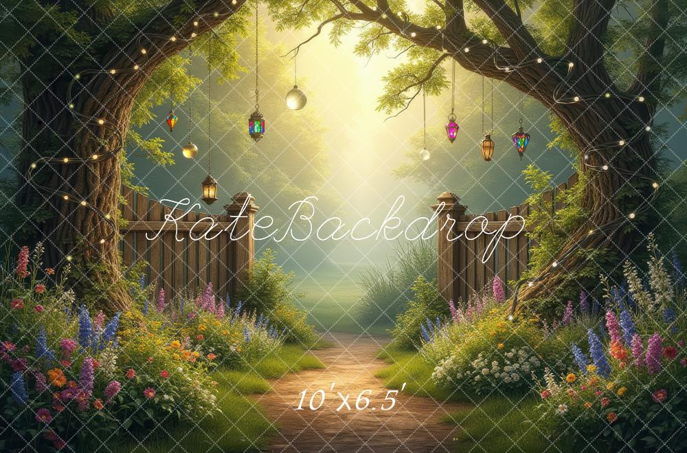Kate Fairy Fantasy Garden Gate Backdrop Designed by Laura Bybee - Image 4