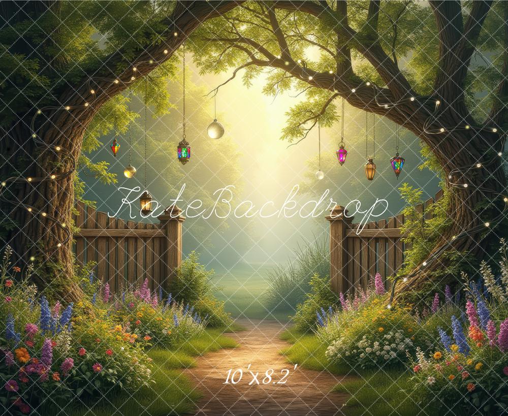 Kate Fairy Fantasy Garden Gate Backdrop Designed by Laura Bybee - Image 6