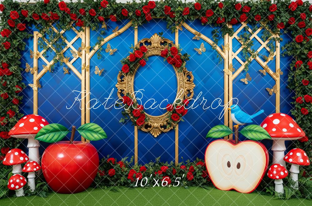 Kate Fairy Fantasy Gold Frame Apples Mushrooms Backdrop Designed by Patty Robert - Image 4