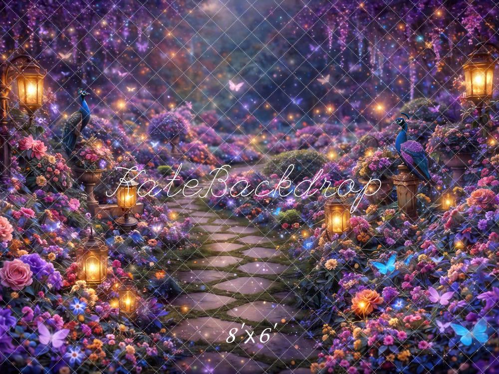 Kate Fairy Fantasy Lanterns Peacock Purple Backdrop Designed by Mini MakeBelieve - Image 3
