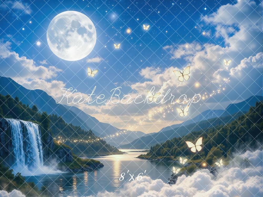 Kate Fairy Fantasy Moon Waterfall Butterflies Backdrop Designed by Mini MakeBelieve - Image 3