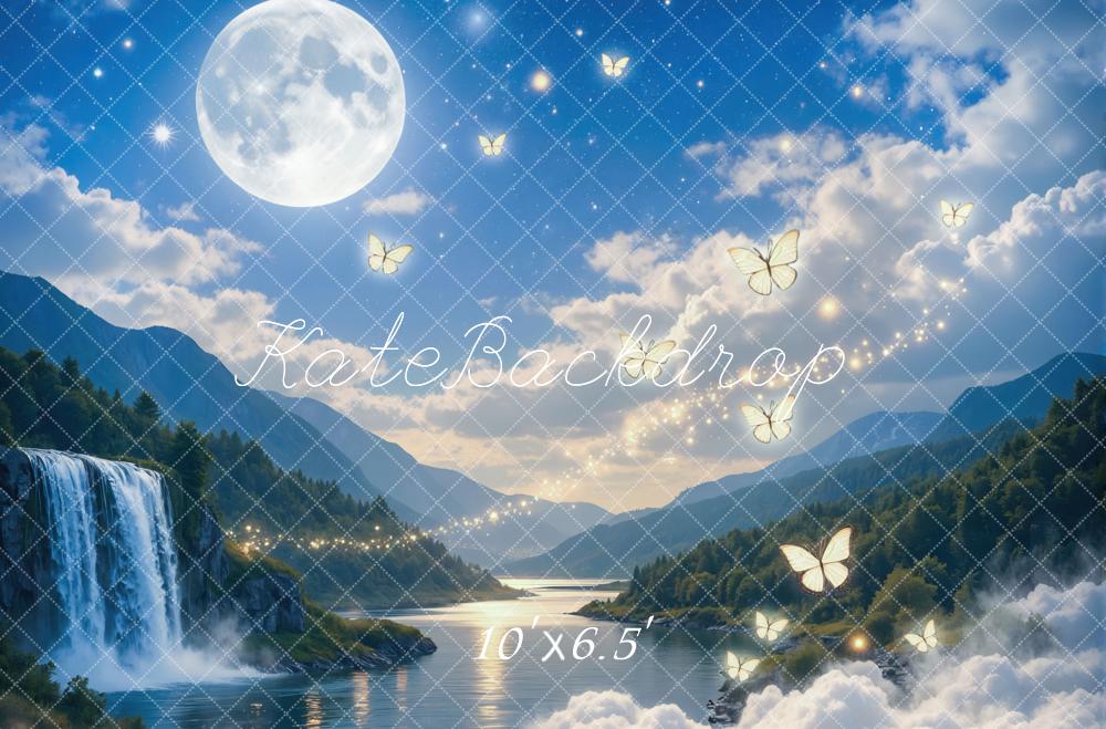 Kate Fairy Fantasy Moon Waterfall Butterflies Backdrop Designed by Mini MakeBelieve - Image 4