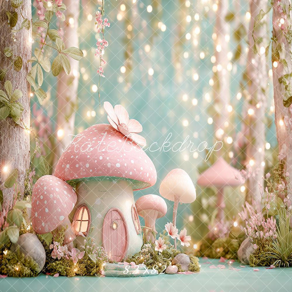 Kate Fairy Fantasy Mushroom House Forest Backdrop Designed by Angela Marie Photography - Image 5