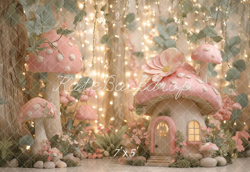 Kate Fairy Fantasy Mushroom House Lights Backdrop Designed by Ashley Paul - Image 2
