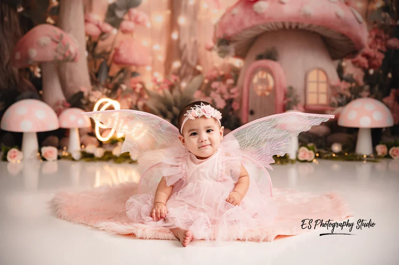 Kate Fairy Fantasy Mushroom House Lights Backdrop Designed by Ashley Paul - Image 3