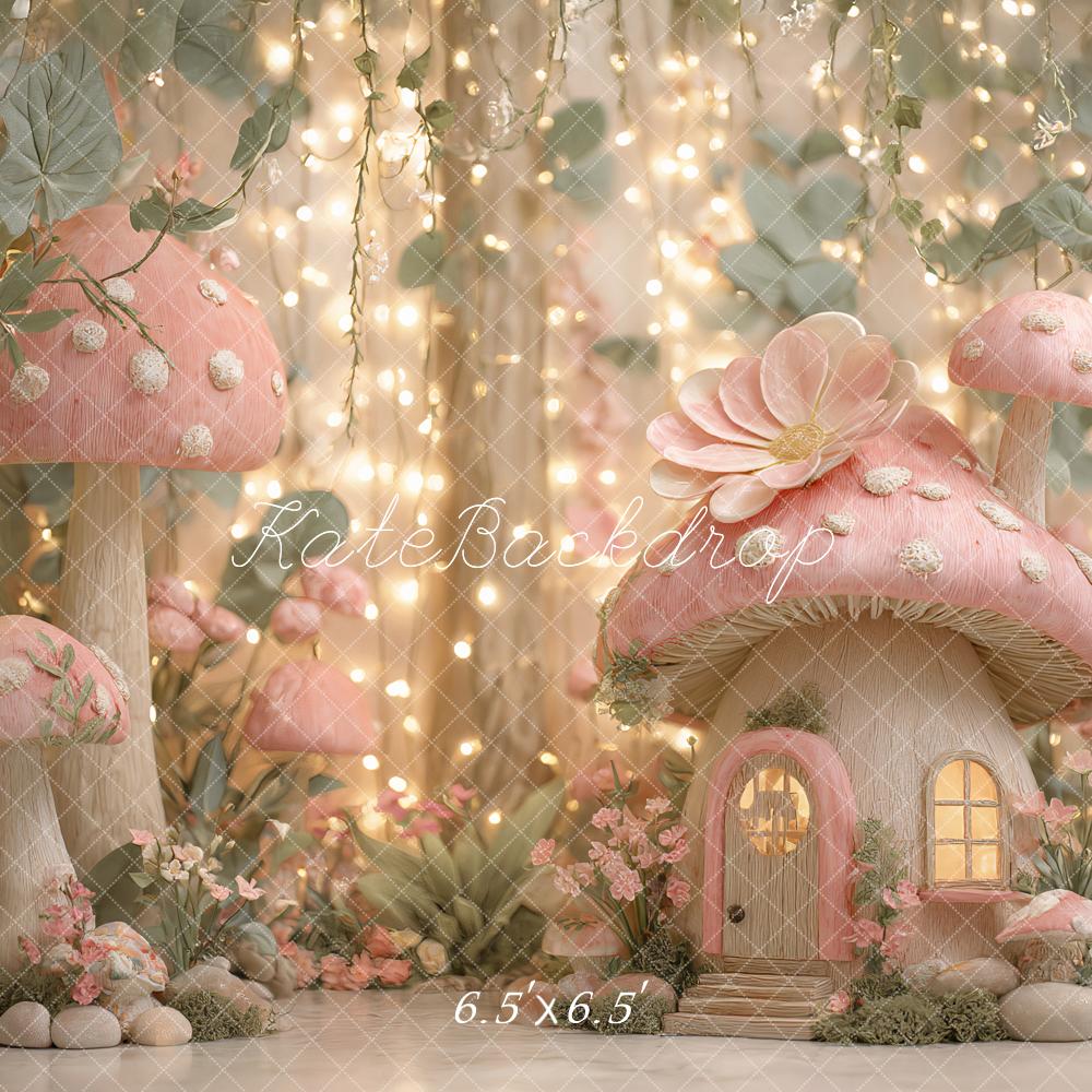 Kate Fairy Fantasy Mushroom House Lights Backdrop Designed by Ashley Paul - Image 4