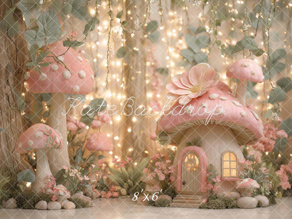 Kate Fairy Fantasy Mushroom House Lights Backdrop Designed by Ashley Paul - Image 5