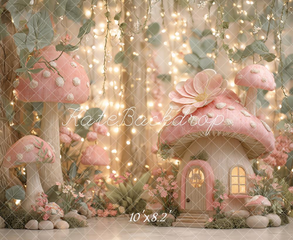 Kate Fairy Fantasy Mushroom House Lights Backdrop Designed by Ashley Paul - Image 7