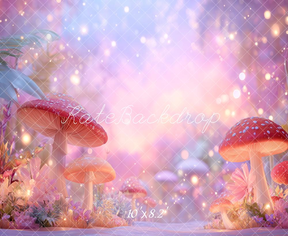 Kate Fairy Fantasy Mushrooms Pastel Bokeh Backdrop Designed by Angela Marie Photography - Image 6