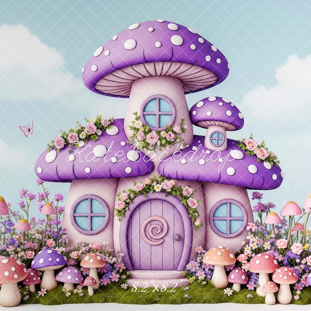 Kate Fairy Fantasy Purple Mushroom House Backdrop Designed by Patty Robert - Image 5