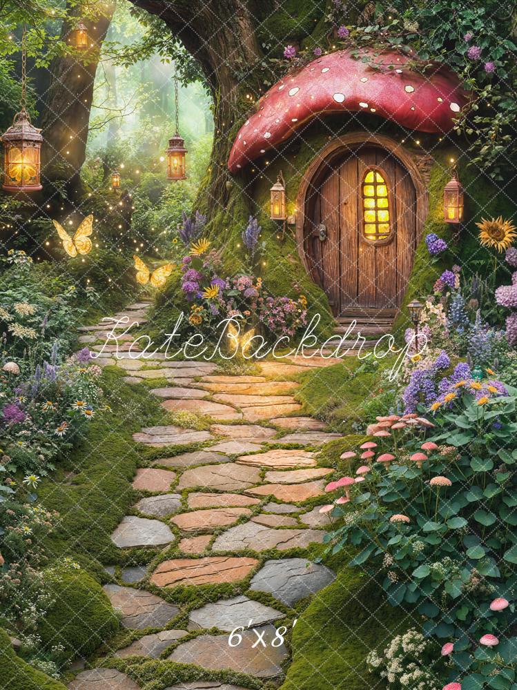 Kate Fairy Mushroom House Stone Path Backdrop Designed by Chain Photography - Image 3