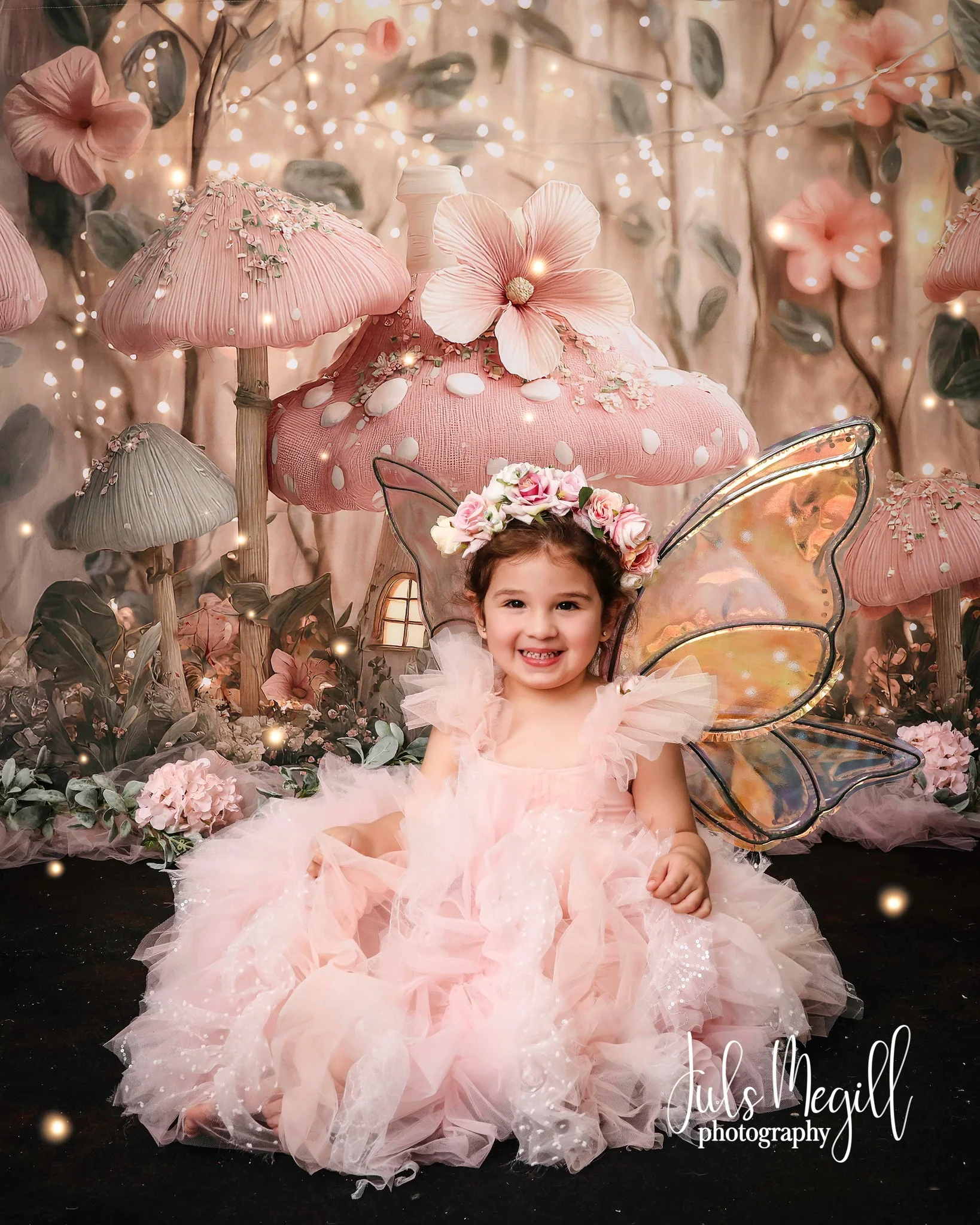 Kate Fairy Mushroom Pink Backdrop Designed by Ashley Paul - Image 3