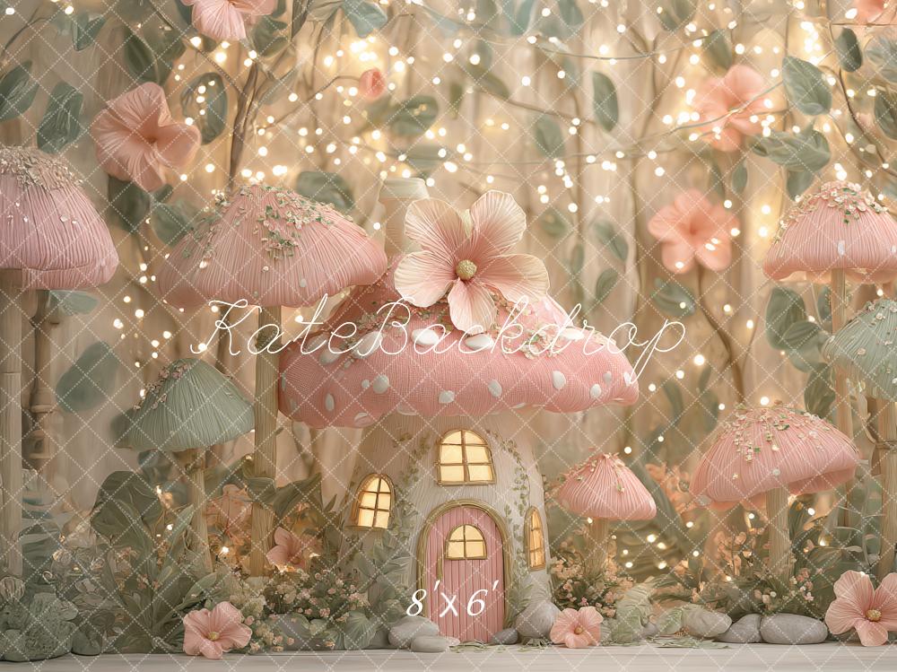 Kate Fairy Mushroom Pink Backdrop Designed by Ashley Paul - Image 7