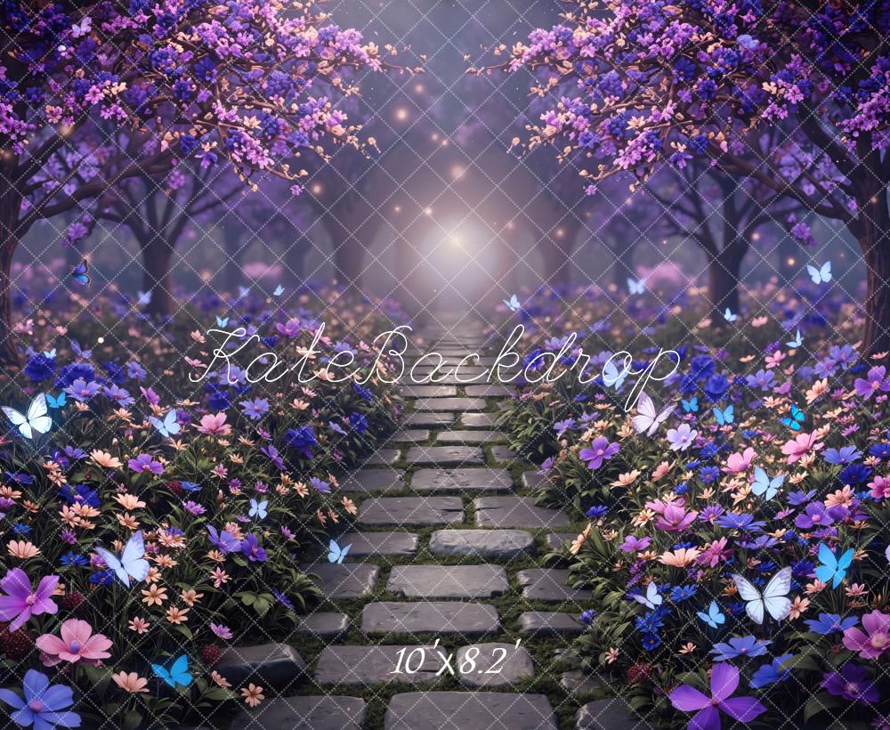 Kate Fairy Pathway Purple Butterflies Backdrop Designed by Mini MakeBelieve - Image 6