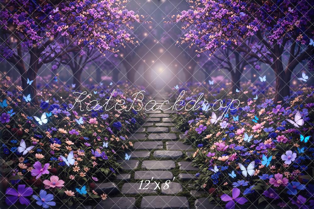 Kate Fairy Pathway Purple Butterflies Backdrop Designed by Mini MakeBelieve - Image 8