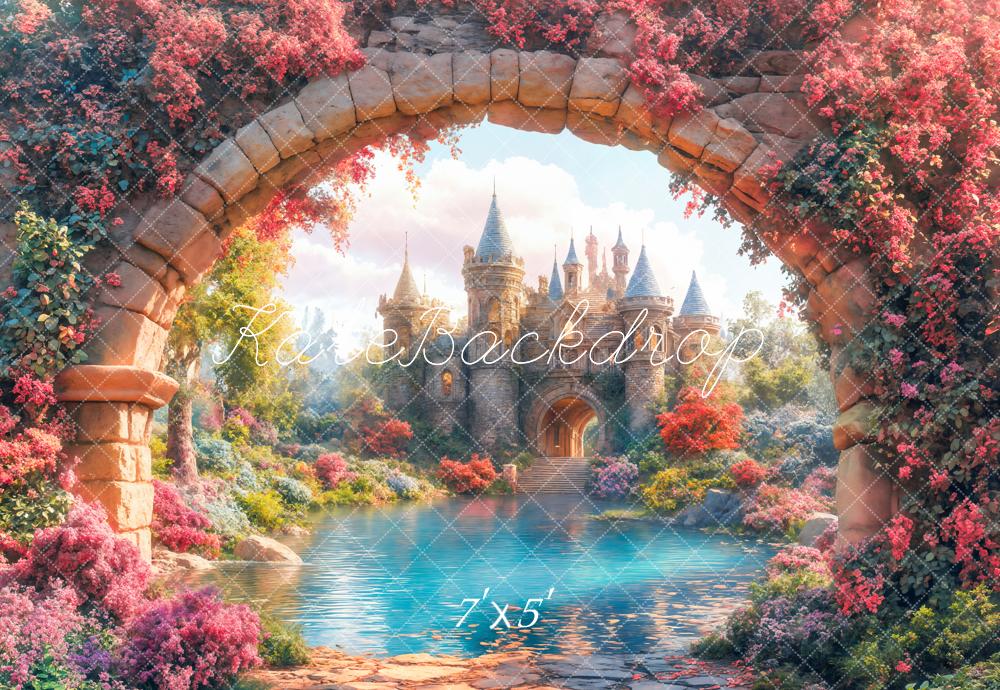Kate Fairy Tale Castle Arch Garden Backdrop Designed by Emetselch - Image 2
