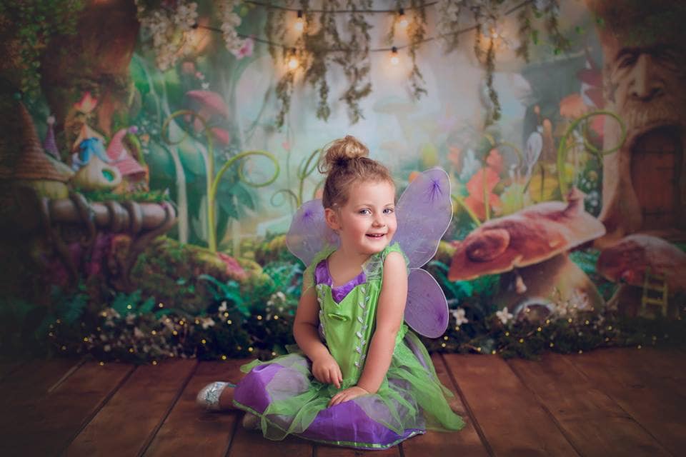 Kate Fairy Tale Colorful Forest Green Mushrooms Backdrops - Image 7