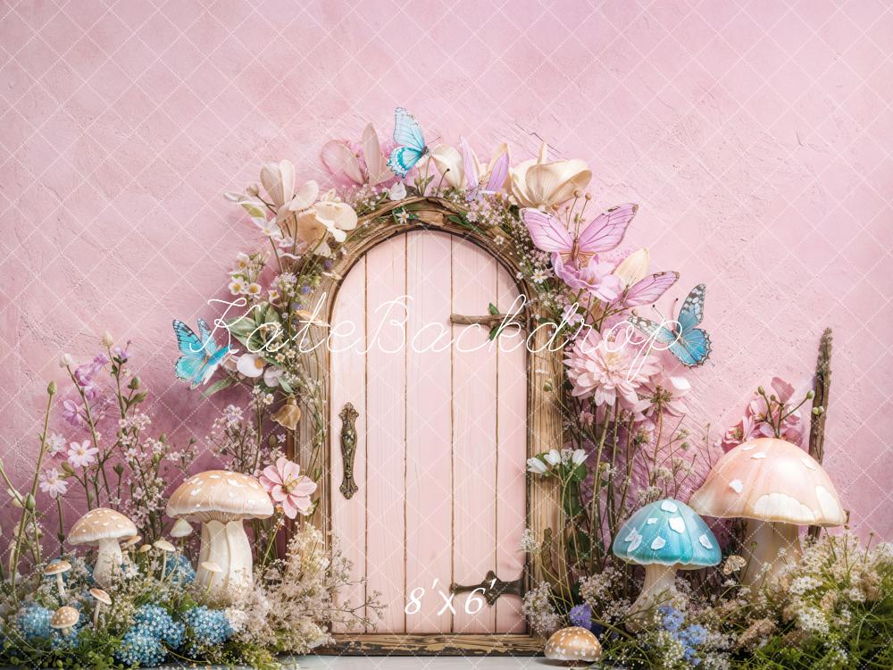 Kate Fairy Tale Door Mushrooms Butterfly Backdrop Designed by Emetselch - Image 3