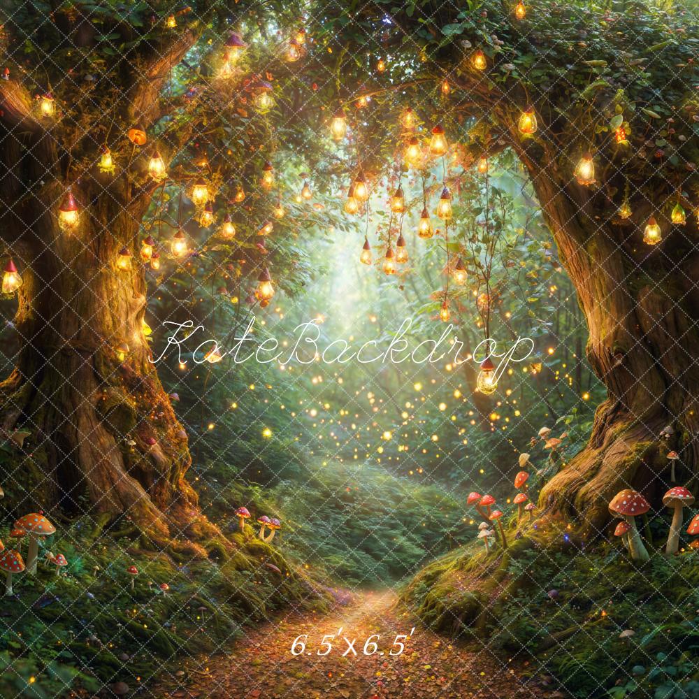 Kate Fairy Tale Forest Lights Mushrooms Backdrop Designed by Emetselch - Image 4