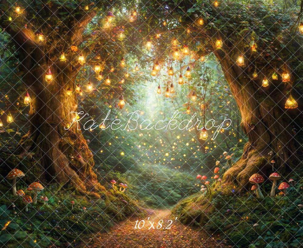 Kate Fairy Tale Forest Lights Mushrooms Backdrop Designed by Emetselch - Image 5