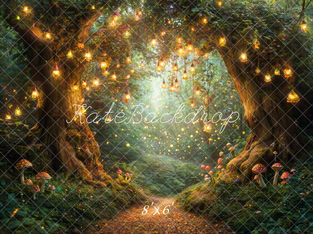 Kate Fairy Tale Forest Lights Mushrooms Backdrop Designed by Emetselch - Image 6