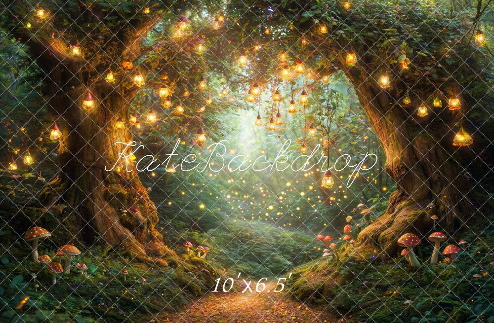 Kate Fairy Tale Forest Lights Mushrooms Backdrop Designed by Emetselch - Image 7