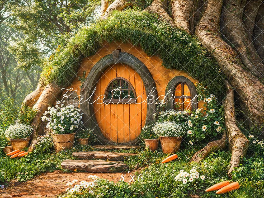 Kate Fairy Tree House Floral Fleece Backdrop Designed by Emetselch - Image 2