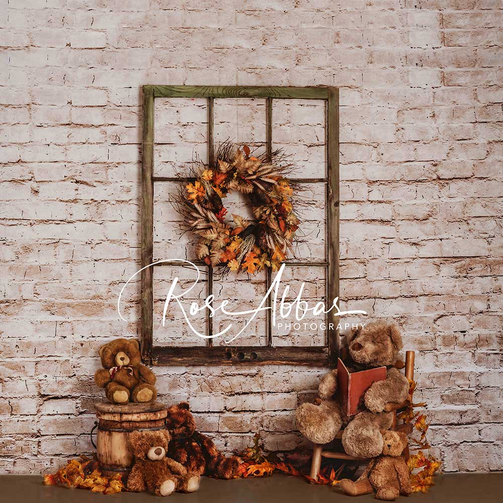 Kate Autumn Window With Bears Backdrop Designed By Rose Abbas - Image 2