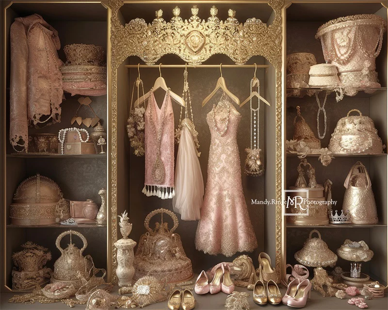 Kate Fancy Princess Dress Up Closet Backdrop Designed by Mandy Ringe Photography - Image 10