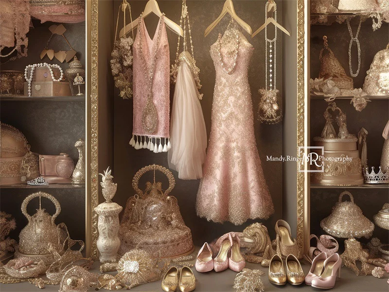 Kate Fancy Princess Dress Up Closet Backdrop Designed by Mandy Ringe Photography - Image 11