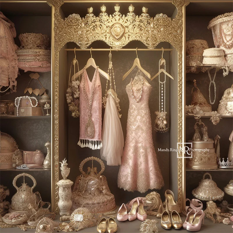 Kate Fancy Princess Dress Up Closet Backdrop Designed by Mandy Ringe Photography - Image 12