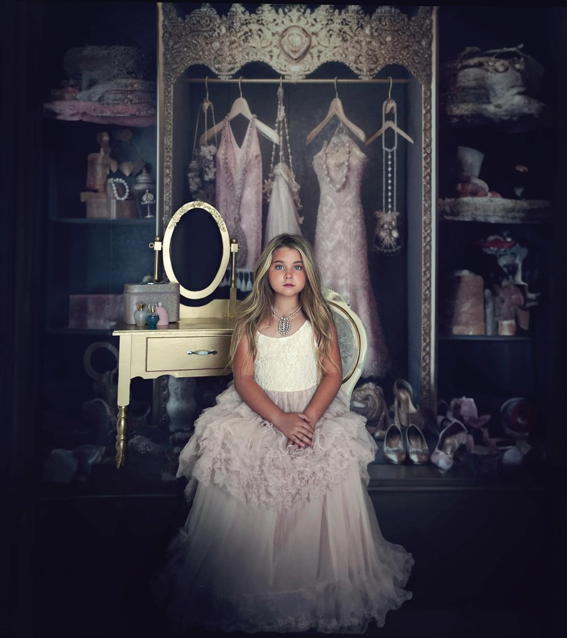 Kate Fancy Princess Dress Up Closet Backdrop Designed by Mandy Ringe Photography - Image 4