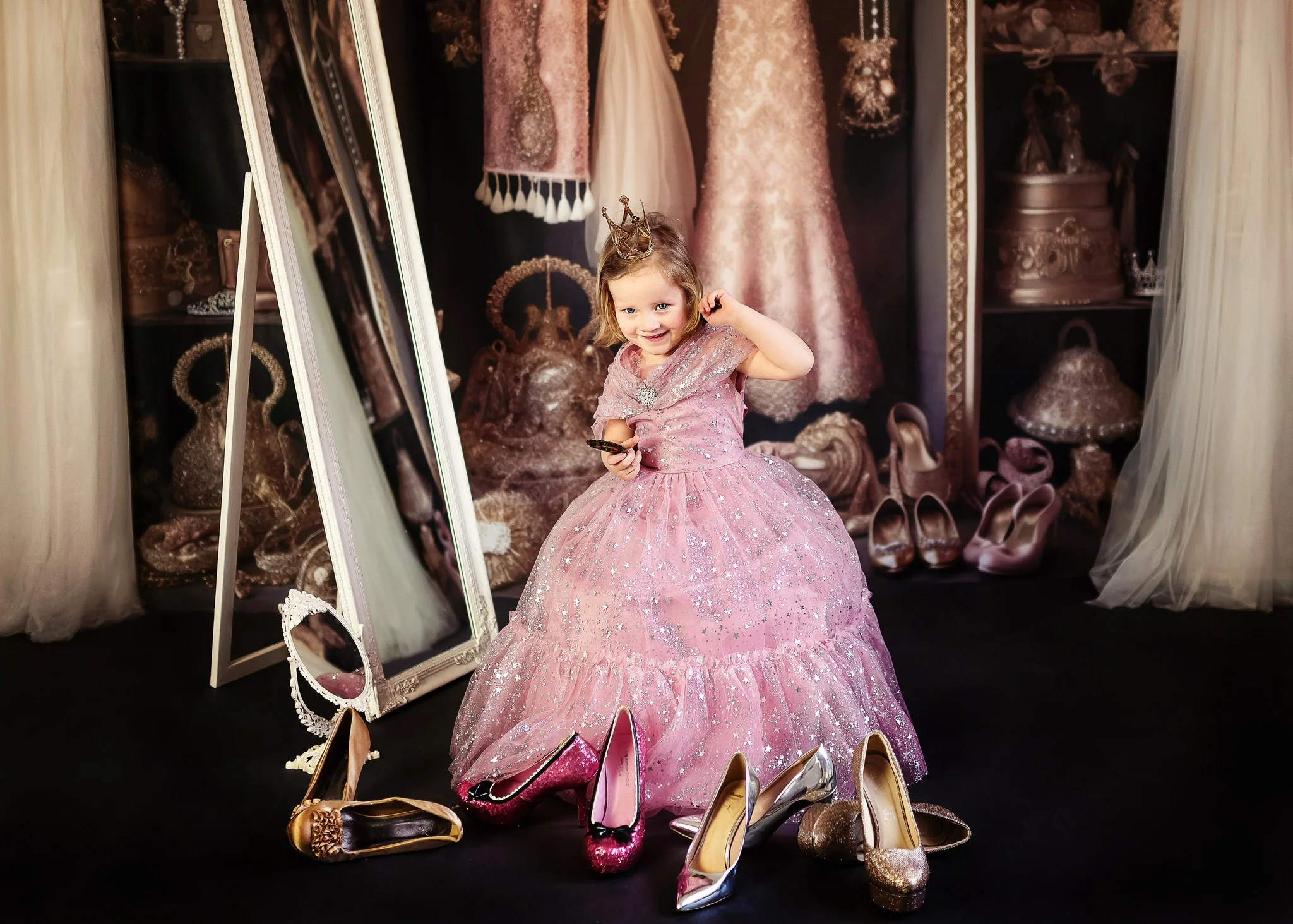 Kate Fancy Princess Dress Up Closet Backdrop Designed by Mandy Ringe Photography - Image 6