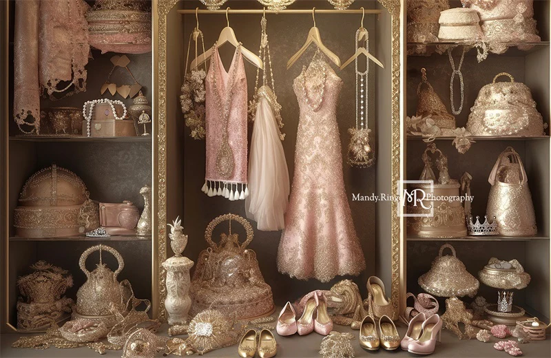Kate Fancy Princess Dress Up Closet Backdrop Designed by Mandy Ringe Photography - Image 9