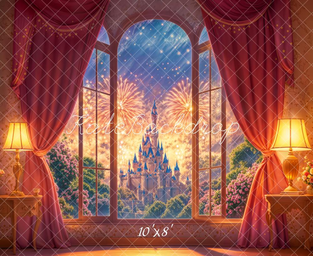 Kate Fantasy Castle Window Fireworks Backdrop Designed by Emetselch - Image 6