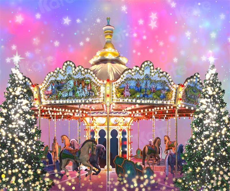 Kate Fantasy Christmas Carousel Backdrop for Photography - Image 3