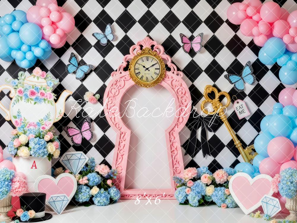 Kate Fantasy Clock Teapot Butterflies Balloons Backdrop Designed by Patty Robert - Image 3