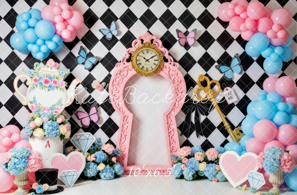 Kate Fantasy Clock Teapot Butterflies Balloons Backdrop Designed by Patty Robert - Image 4