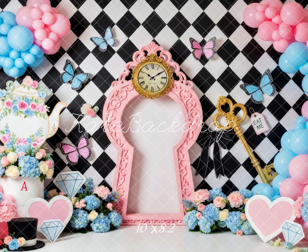 Kate Fantasy Clock Teapot Butterflies Balloons Backdrop Designed by Patty Robert - Image 6