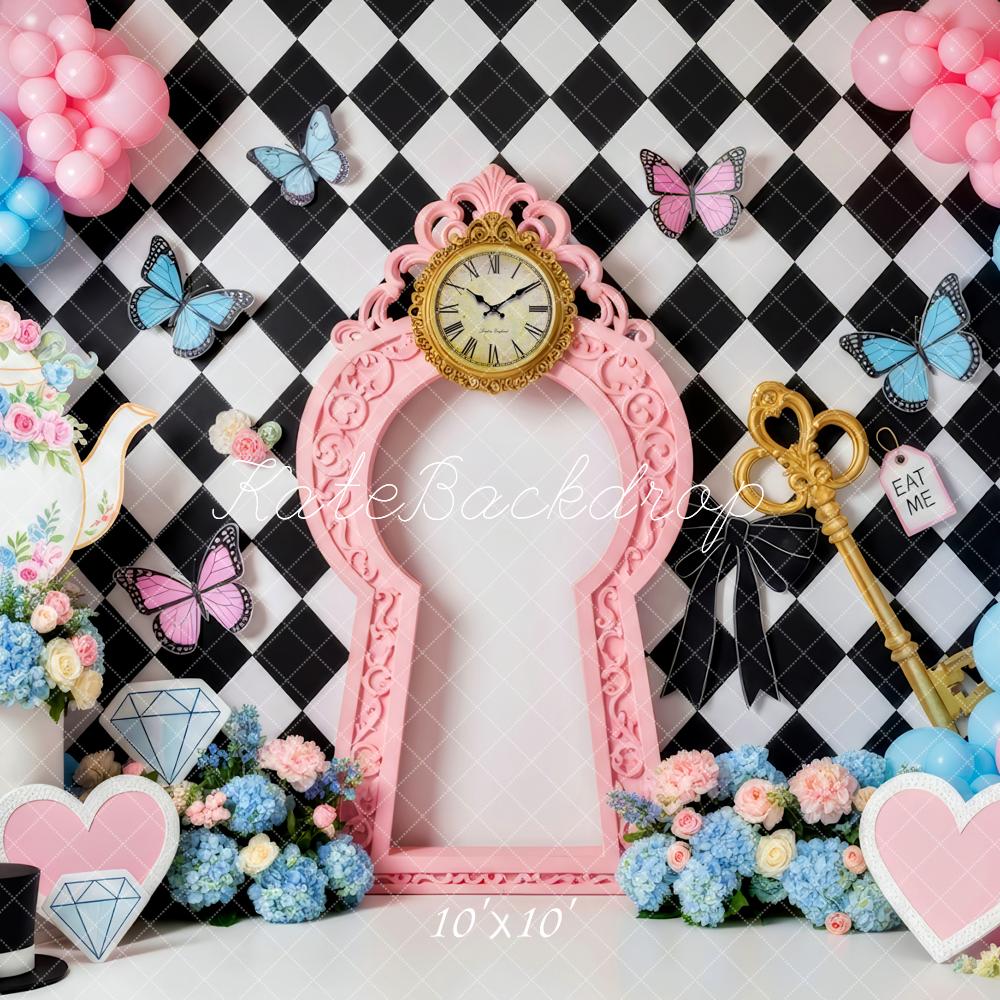 Kate Fantasy Clock Teapot Butterflies Balloons Backdrop Designed by Patty Robert - Image 7