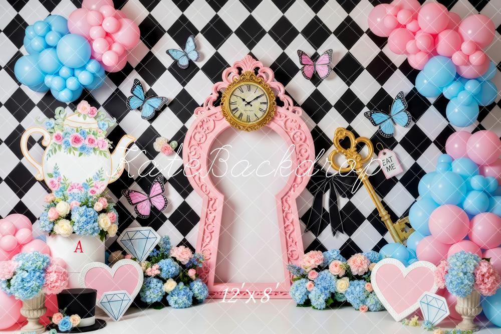 Kate Fantasy Clock Teapot Butterflies Balloons Backdrop Designed by Patty Robert - Image 8