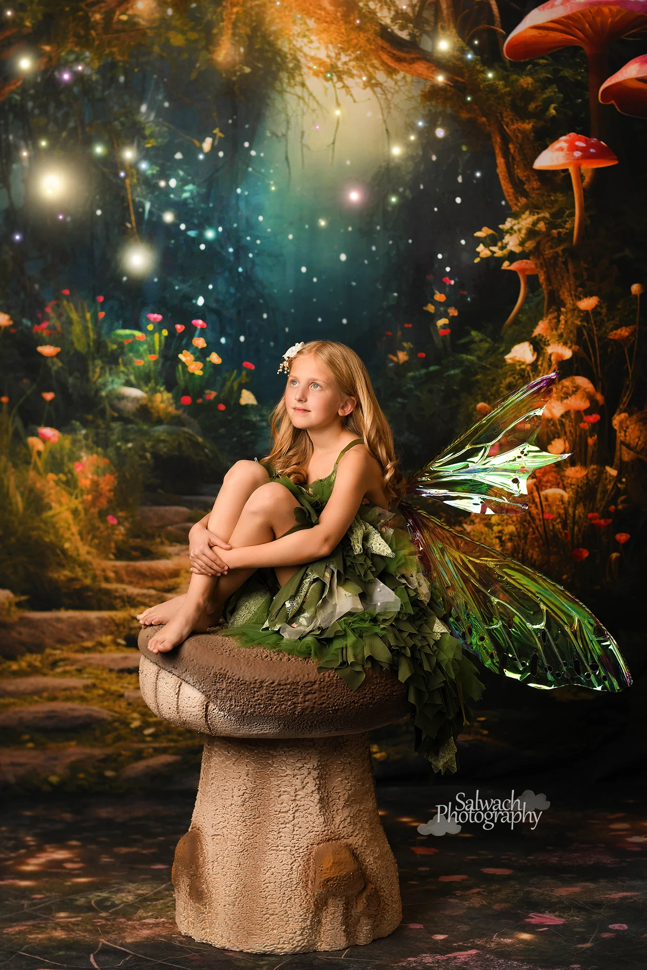 Kate Fantasy Firefly Mushroom Forest Backdrop for Photography - Image 5