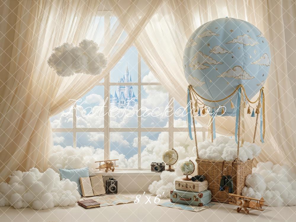 Kate Fantasy Hot Air Balloon Cloud Window Backdrop Designed by Chain Photography - Image 3