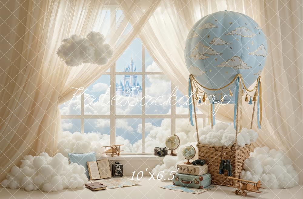Kate Fantasy Hot Air Balloon Cloud Window Backdrop Designed by Chain Photography - Image 4