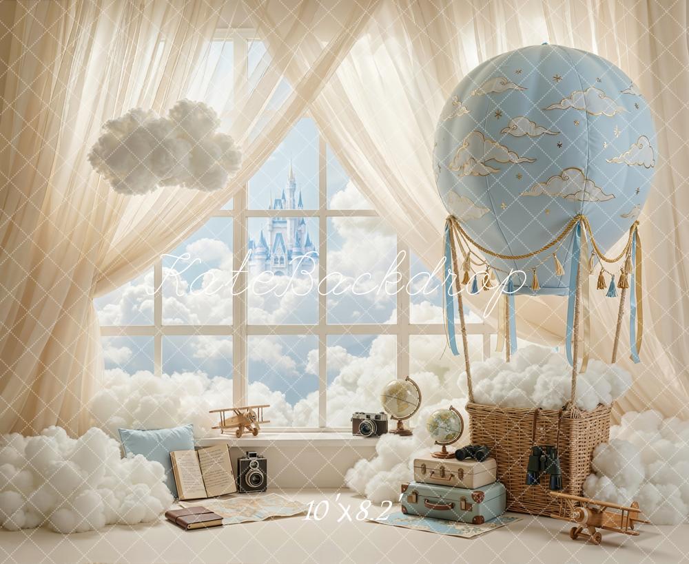 Kate Fantasy Hot Air Balloon Cloud Window Backdrop Designed by Chain Photography - Image 6