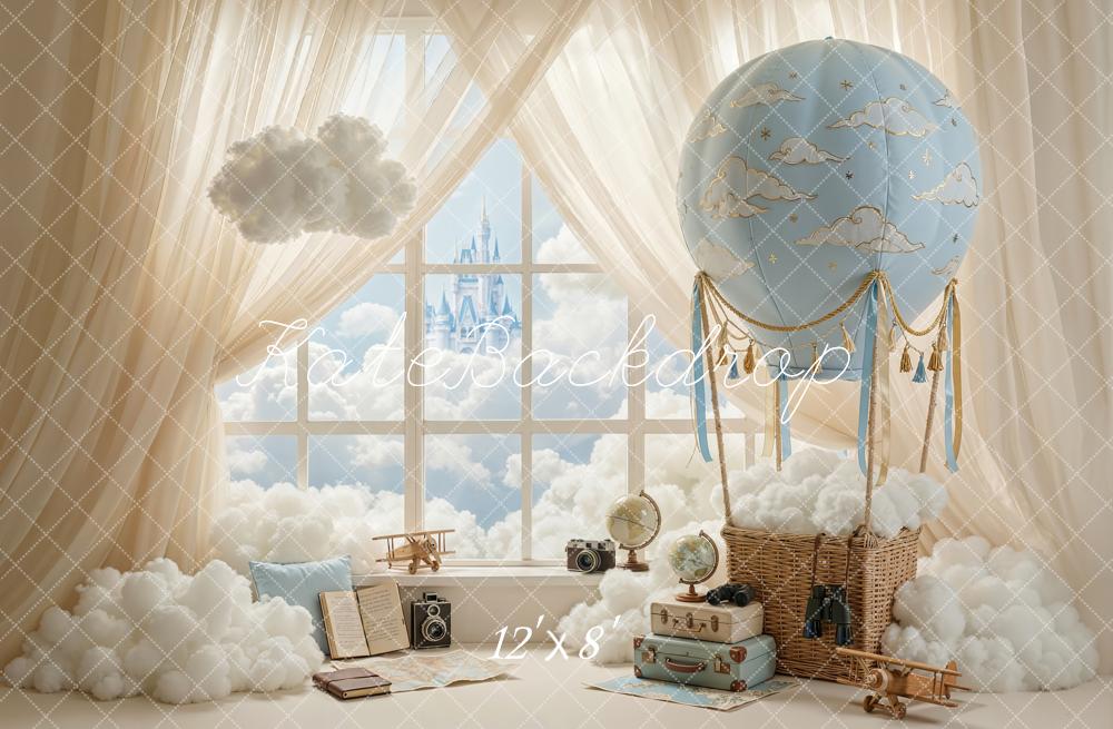 Kate Fantasy Hot Air Balloon Cloud Window Backdrop Designed by Chain Photography - Image 8