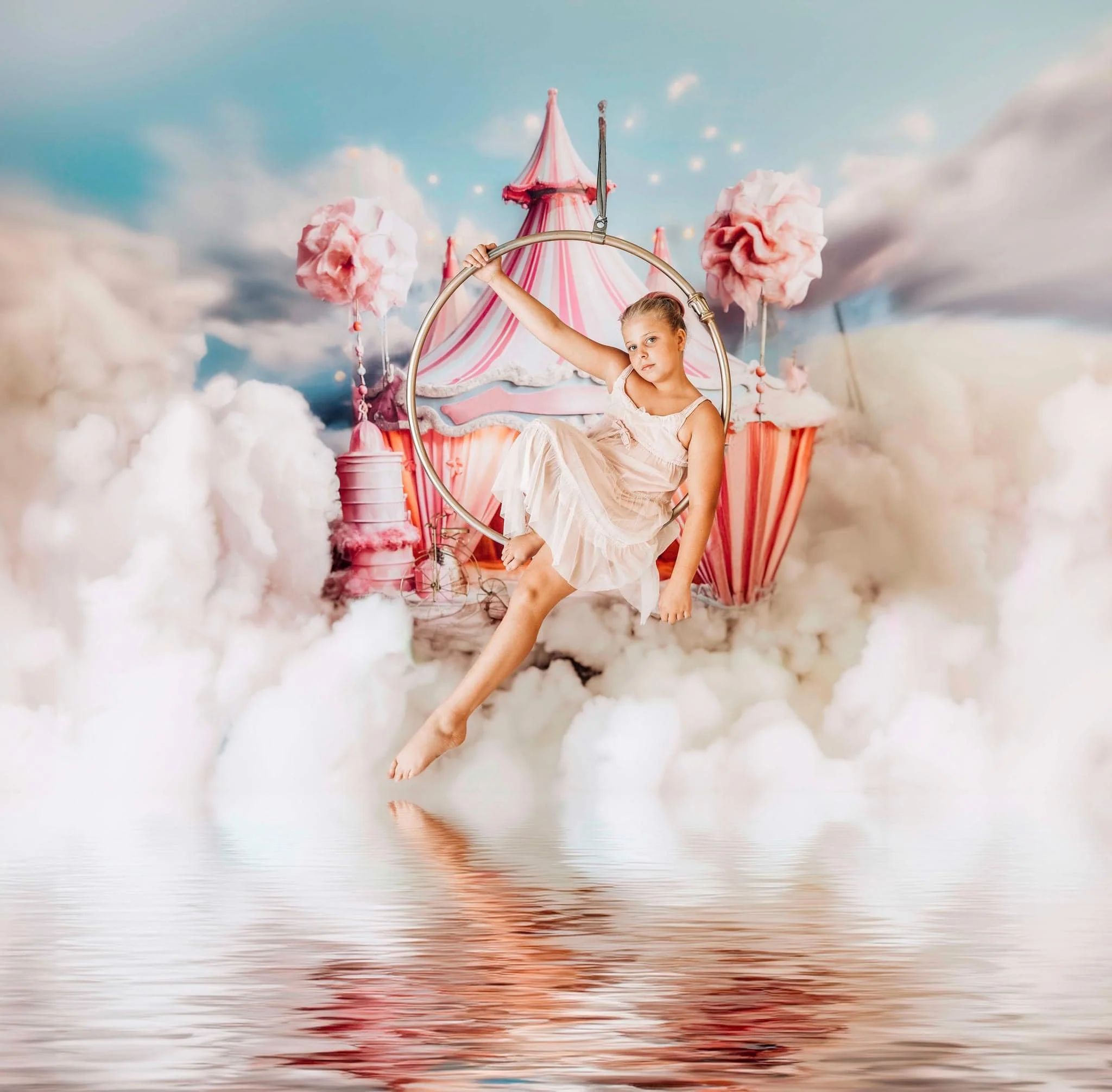 Kate Fantasy Pink Unicorn Circus Backdrop for Photography - Image 3