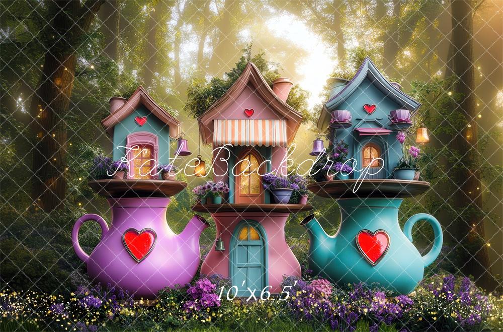 Kate Fantasy Teapot Houses Forest Backdrop Designed by Mini MakeBelieve - Image 4
